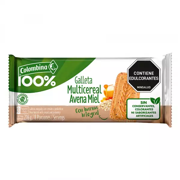 COLOMBINA MULTICEREAL AVENA MIEL 8U