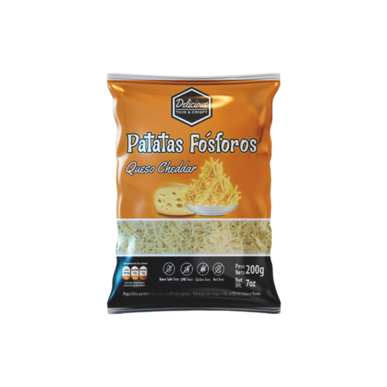 PATATAS FOSFORO QUESO CHEDDAR 200G