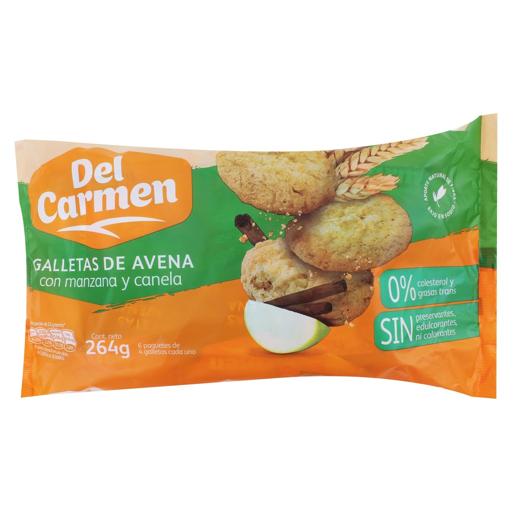 PAQUETE GALLETAS DEL CARMEN MANZANA CON CANELA 6U