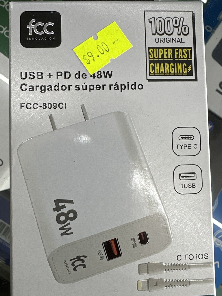 CARGADOR TIPO A IP 48W CARGA RAPIDA (FCC)