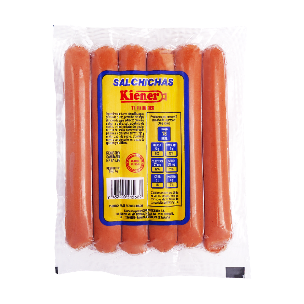 SALCHICHA KIENER 400GR 11UND