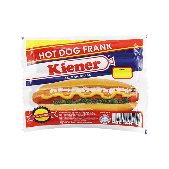 SALCHICHA FRANK HOT DOG KIENER 450G 