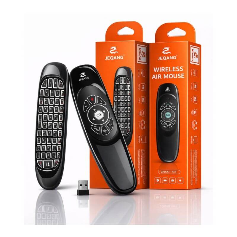AIR REMOTE MOUSE CON TECLADO Y LUCES JA-503