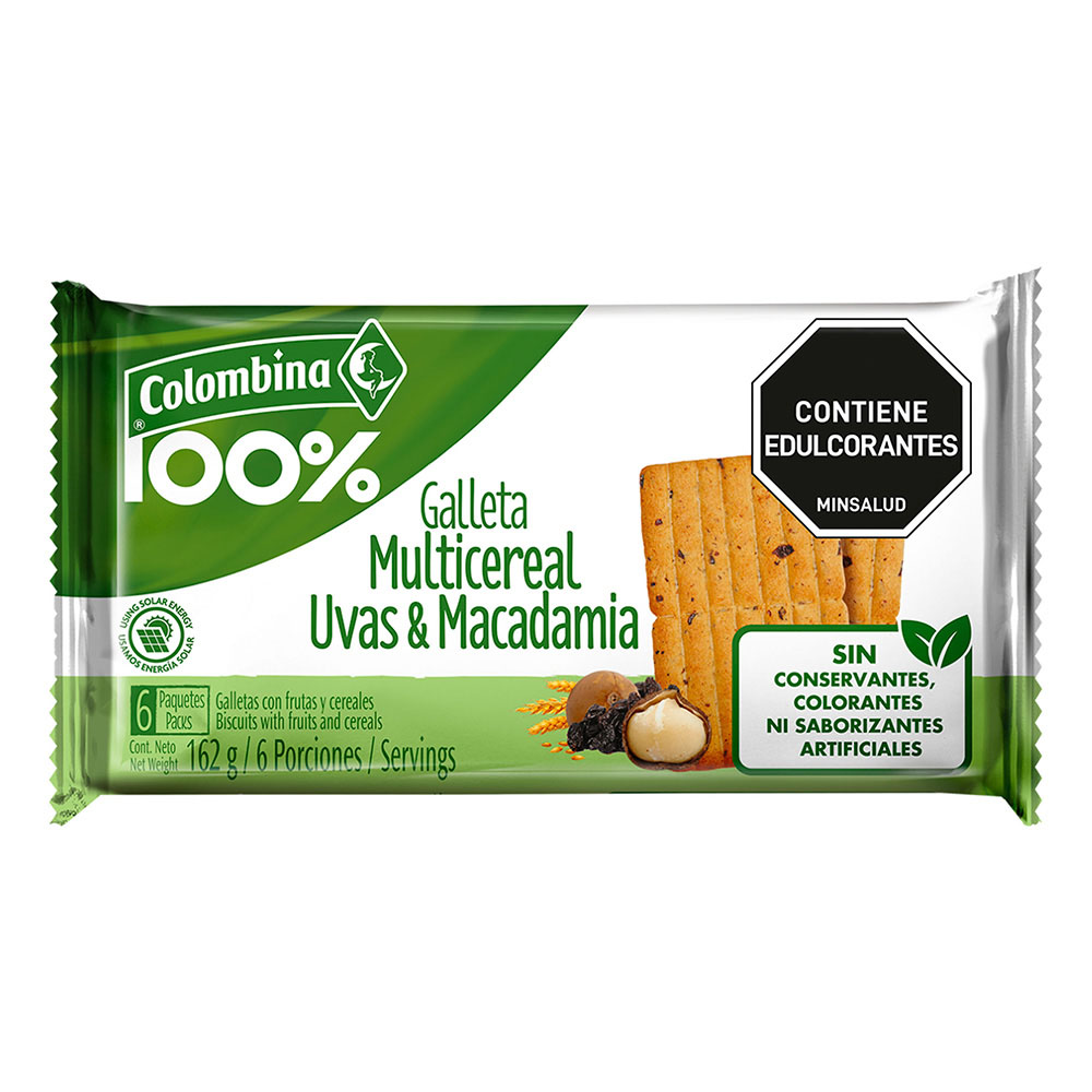 COLOMBINA MULTICEREAL UVAS Y MACADAMIA 6U