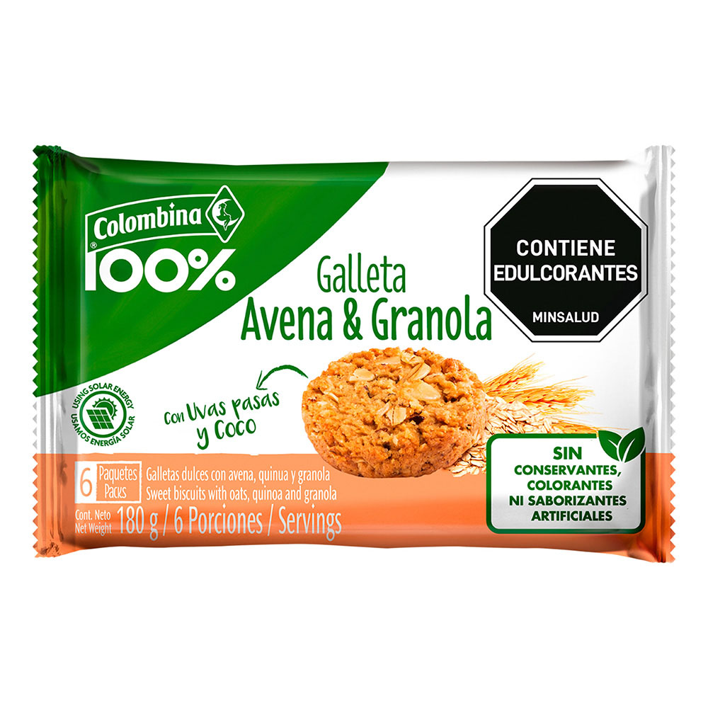 COLOMBINA MULTICEREAL AVENA Y GRANOLA 6U