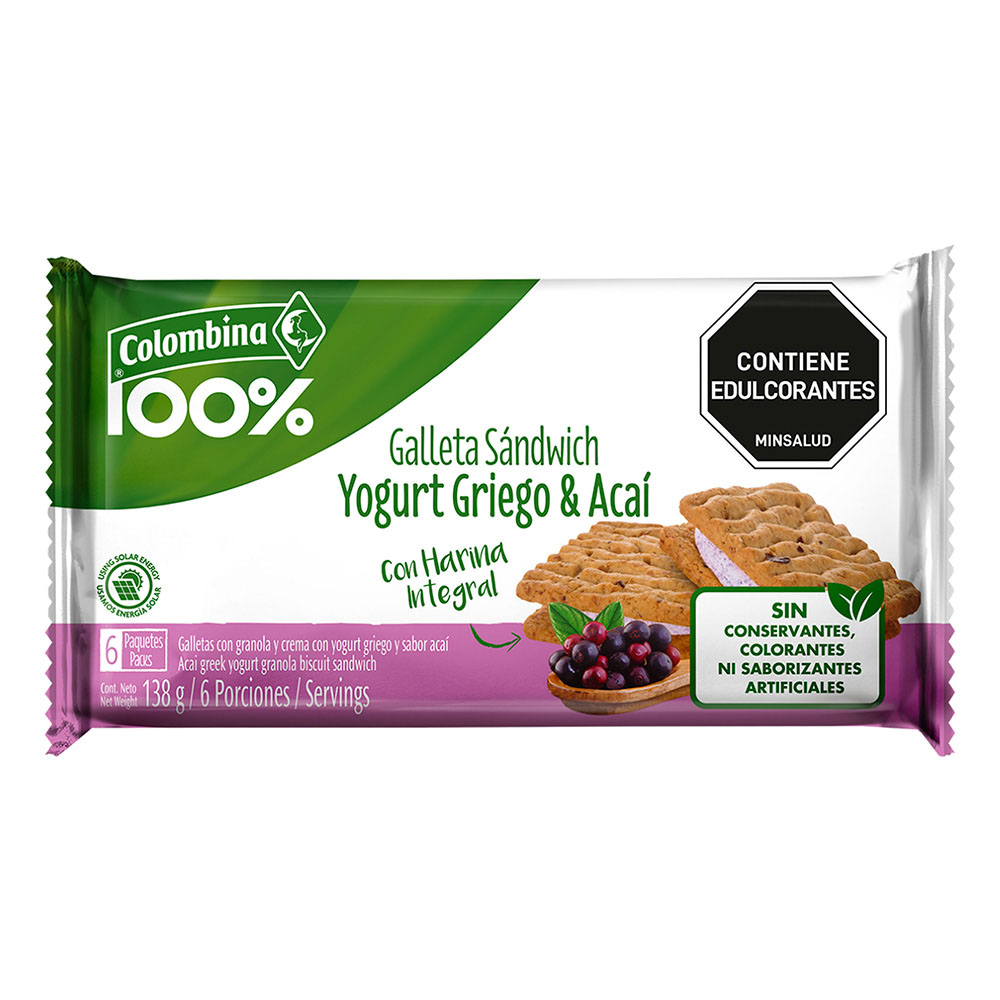 COLOMBINA MULTICEREAL YOGURT GRIEGO Y ACAI 6U