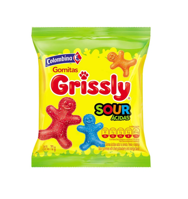 GOMITAS GRISSLY SOUR ACIDAS 72G