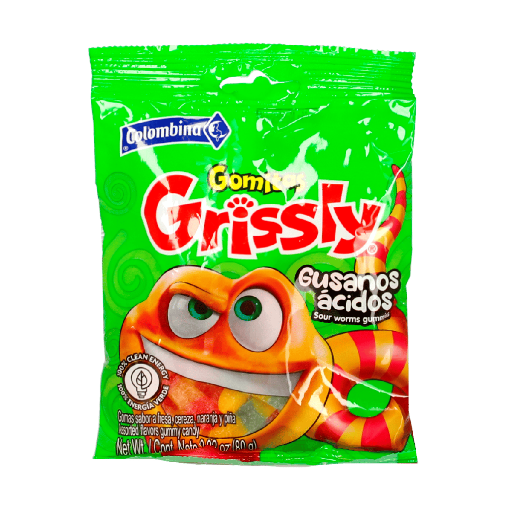 GOMITAS GRISSLY GUSANOS ACIDOS 80G