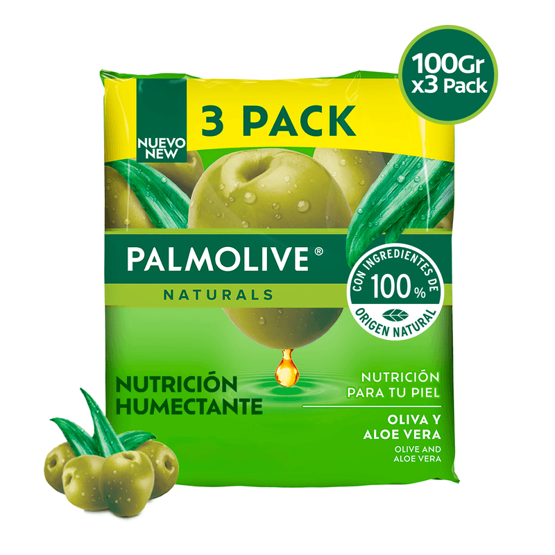 PALMOLIVE NATURALS OLIVA Y ALOE VERA 3 PACK
