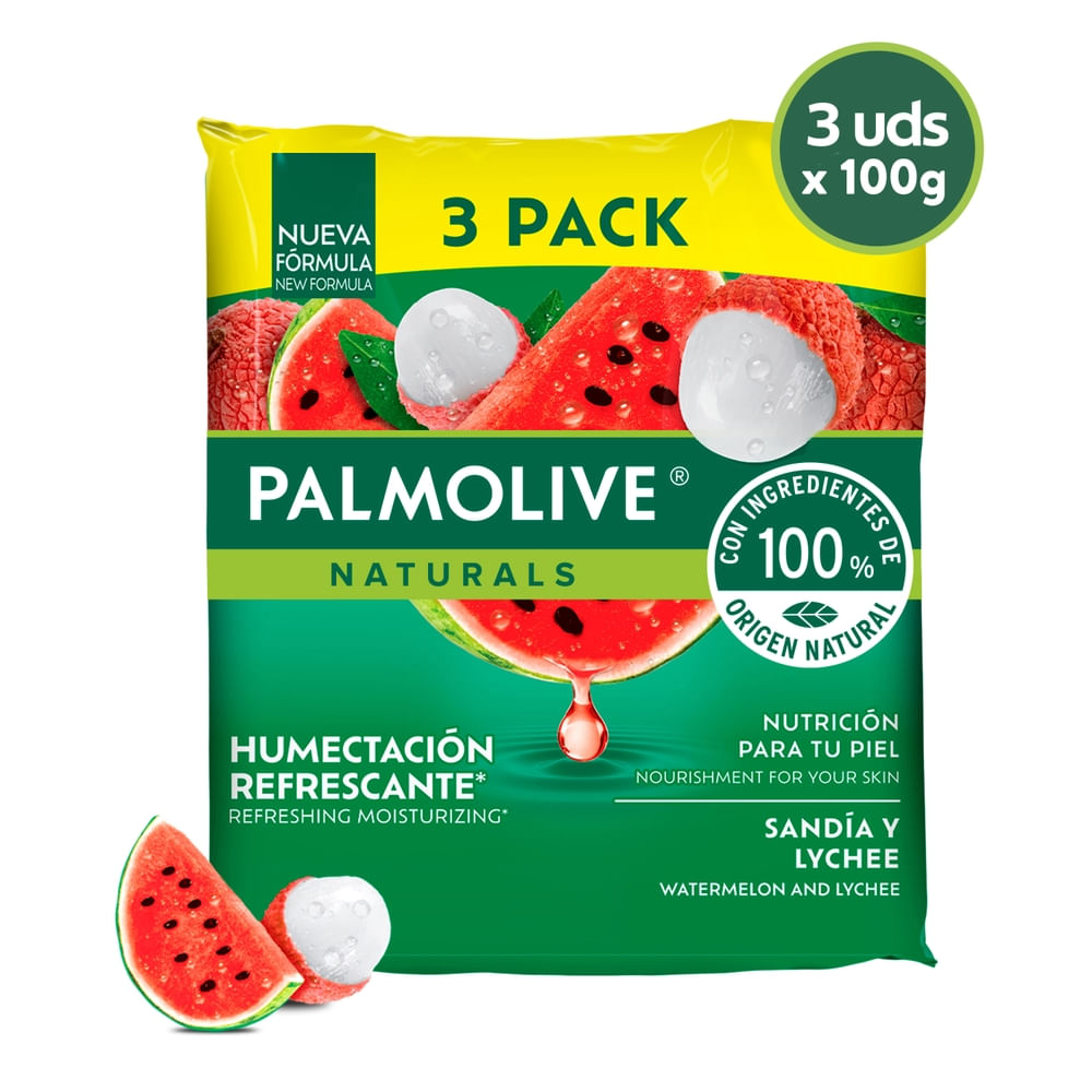 PALMOLIVE NATURALS SANDIA Y LYCHEE 3PACK