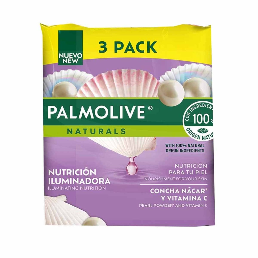 PALMOLIVE NATURALS CONCHA NACAR Y VIT C 3PACK