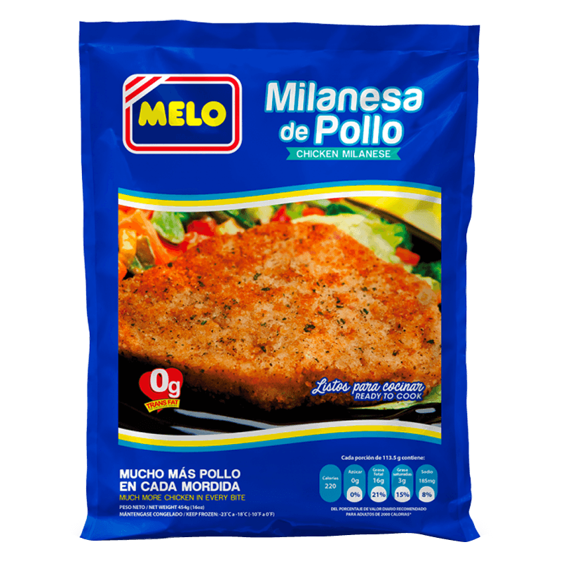 MILANESA DE POLLO MELO 454G