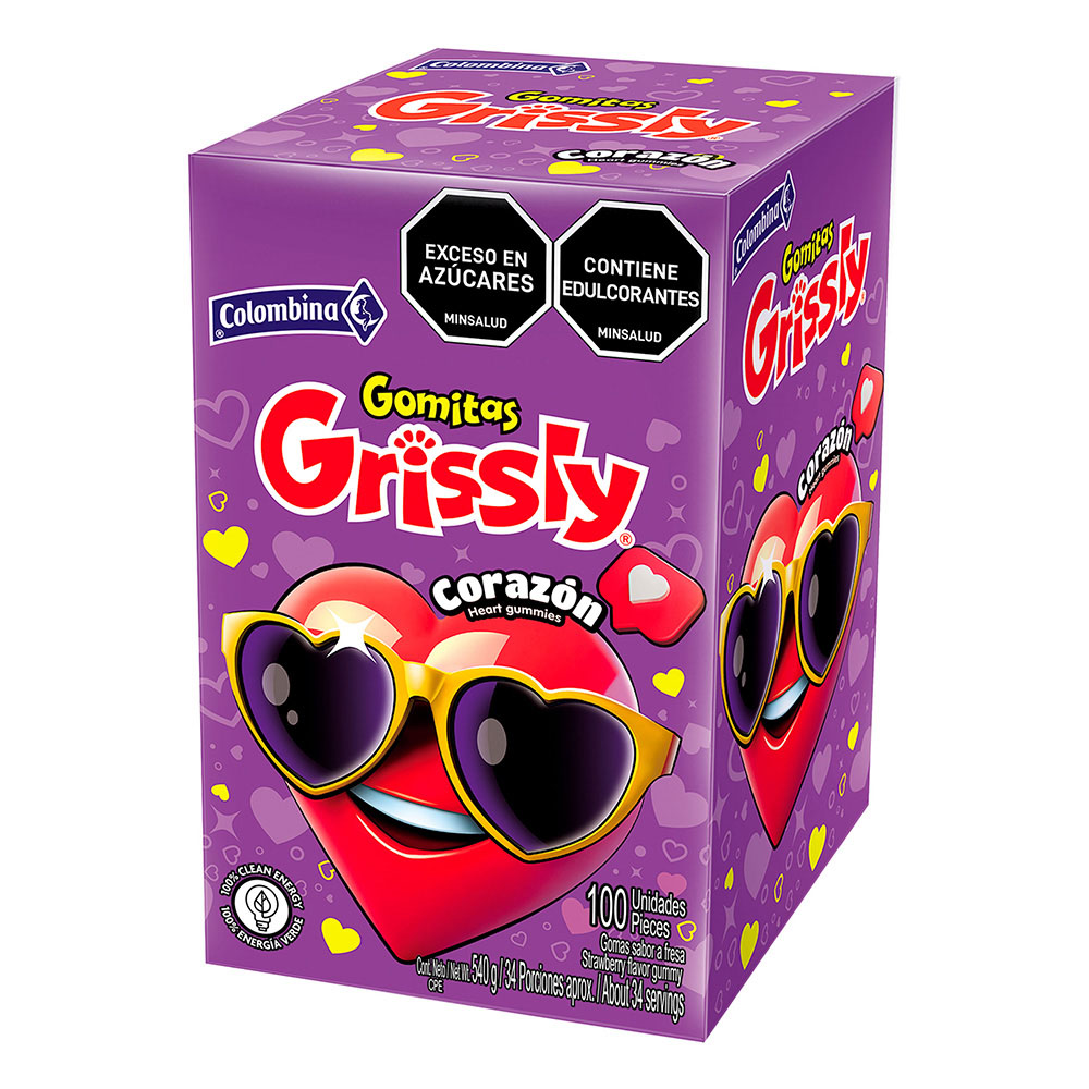 GRISSLY GOMITAS CORAZON 100UND