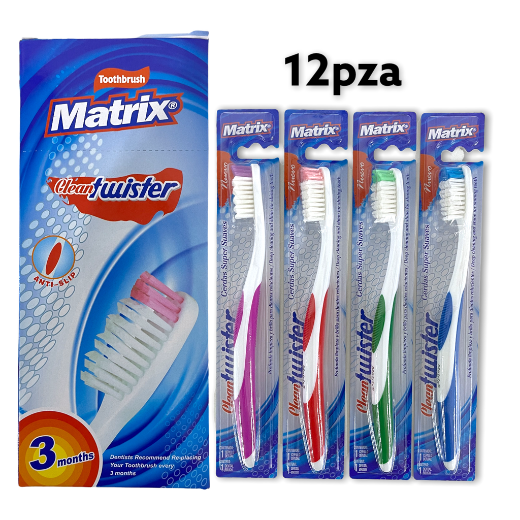 CAJA CEPILLO DENTAL MATRIX CLEAN TWISTER CON TAPA (12UND)