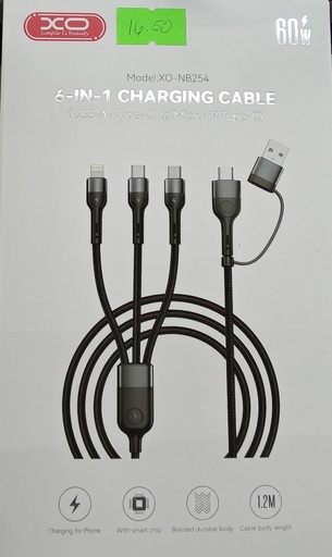 CABLE XO -NB254  6 EN 1 MULTIFUNCION