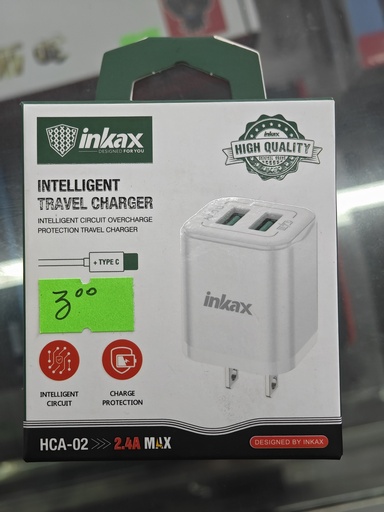 CARGADOR INKAX HCA-02 CON CABLE TIPOC