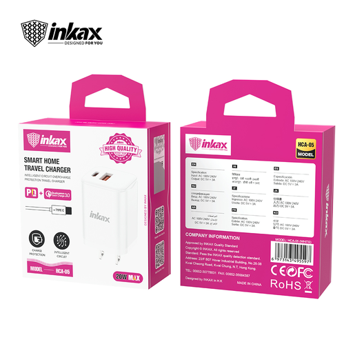 CARGADOR INKAX HCA-05 CALE TIPO A A TIPO C