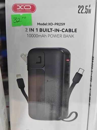 CARGADOR PORTATIL XO PR259 CON CARGADOR 1000OMAH