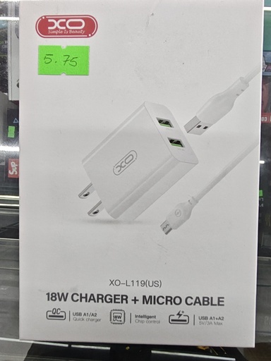 CARGADORXO L119QC 3.0 C/CABLE MICRO
