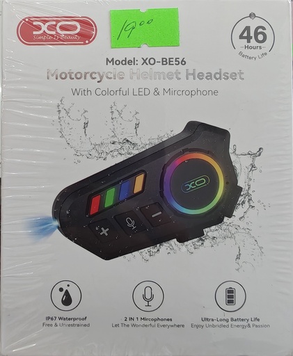 [XO] AUDIFONO CASCO XO BE56 CON COLOR NEGRO