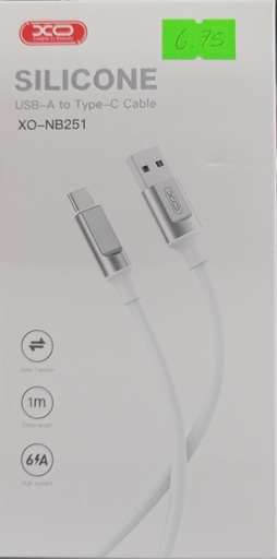 CABLE XO NB251 6A TIPO C 1M COLOR BLANCO