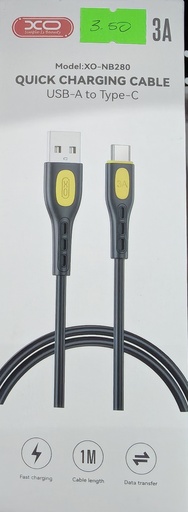 CABLE XO NB 280 TIPO C 1M 3A NEGRO