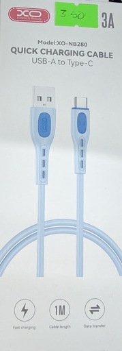 CABLE XO NB 280 TIPO C 1M 3A AZUL