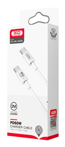 [VINO 6 FALTA 1] CABLE XO NB-Q190B 60W TIPO C-TIPO C 2M BLANCO FAS