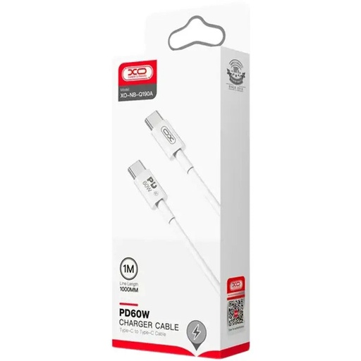 [VINO6 ] CABLE XO NB-Q190A 60W TIPO C-TIPOC     1M BLANCO FAS