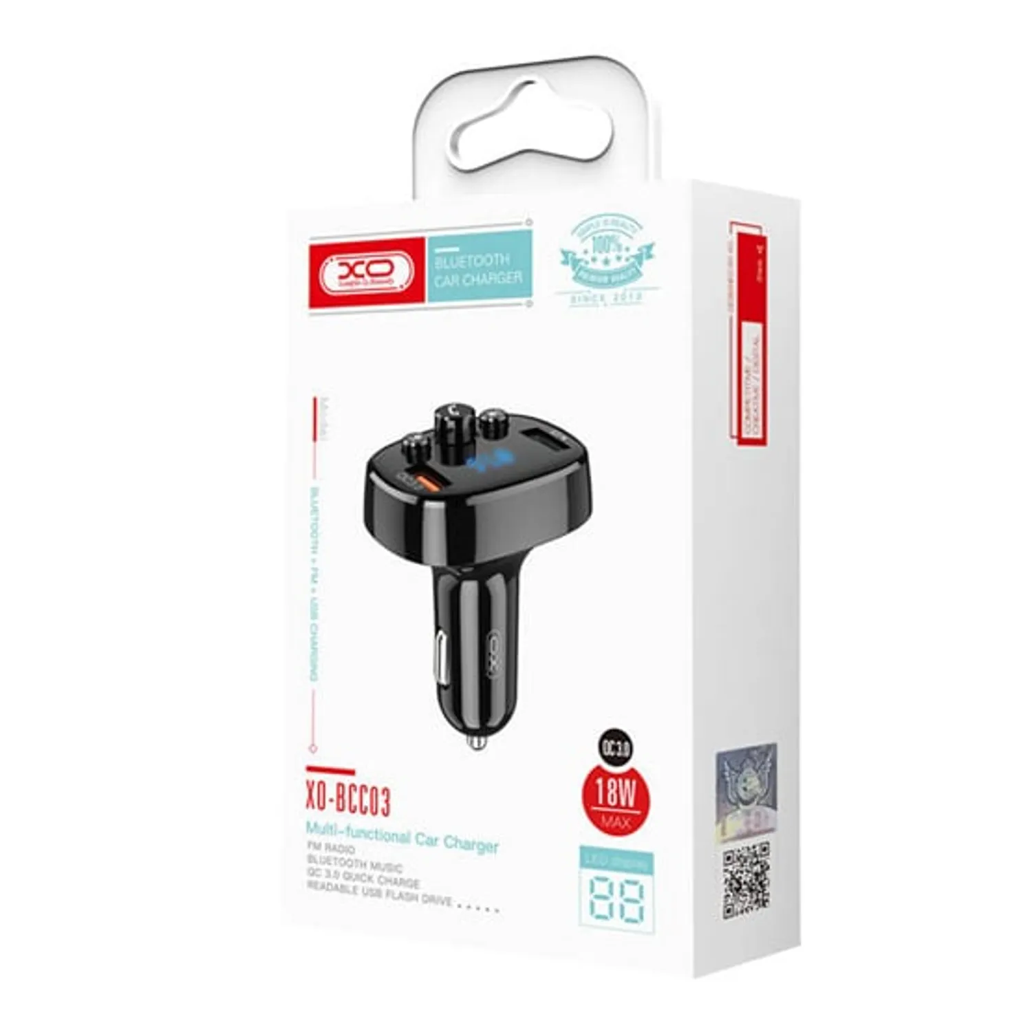 CARGADOR CARRO CON BLUETOOTH XO-BCC03  18W