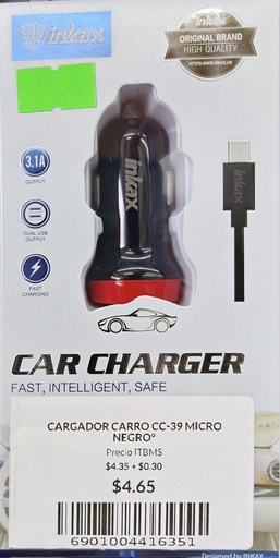 CARGADOR CARRO CC-39 MICRO NEGRO°