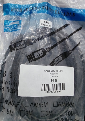 CABLE USB A USB 1.5M