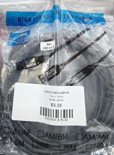 CABLE USB A USB 3M