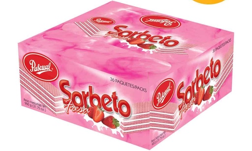 Galleta de PascualSorbeto 36und(fresa)