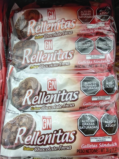 RELLENITAS CHOCO FRESA 8U 