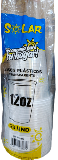 VASO PLASTICO 12OZ 25U