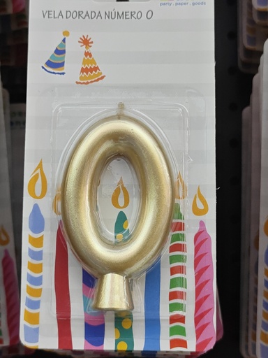 M137-0 VELAS NUMERO 0 DORADA 7452102874417