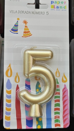 M137-5 VELAS NUMERO 5 DORADA 7452102874363