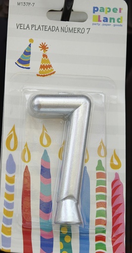 M137P-7 VELAS NUMERO PLATEADA No. 7 7452102875360