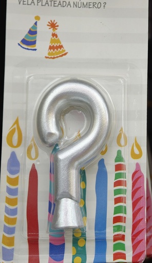 M137P-? VELAS NUMERO PLATEADA No. ? 7452102875384