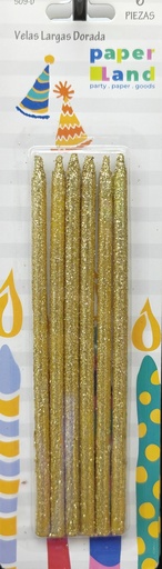 S09-D VELAS LARGAS DORADAS 7452102874240