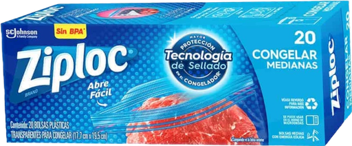 ZIPLOC CONGELAR MEDIANAS 20U
