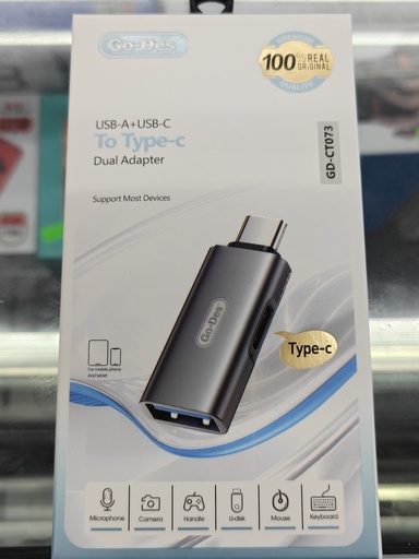 ADAPTADOR GD-CT073 TIPO C 2 EN 1