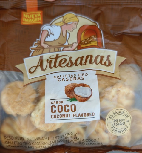 GALLETAS ARTESANA COCO 100G