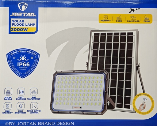 LAMPARA JORDAN CON PANEL SOLAR JT-932000 20000W