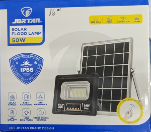 LAMPARA JORDAN CON PANEL SOLAR JT-91001 50W