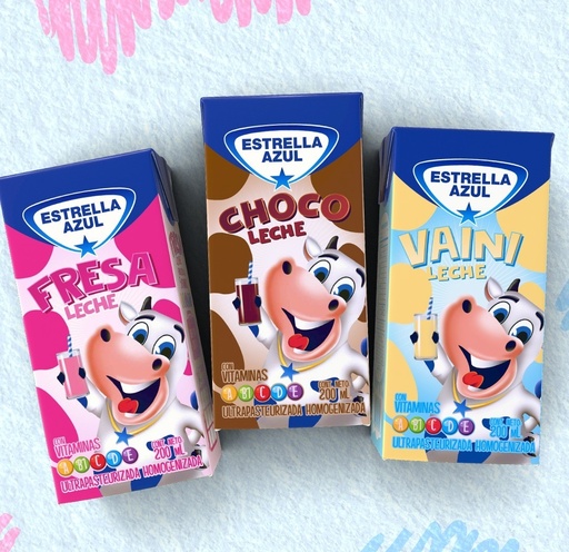 LECHE SABORIZADA ESTRELLA AZUL 6U