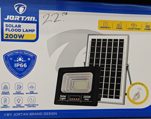 LAMPARA JORDAN CON PANEL SOLAR JT-91001 200W