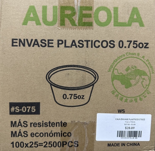 CAJA ENVASE PLASTICO 0.75OZ 