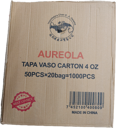 CAJA DE TAPA VASO CARTON 4OZ